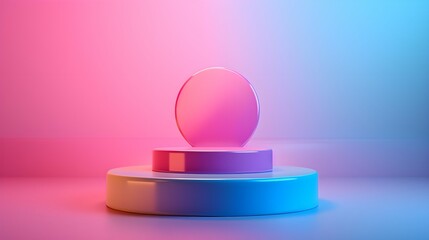 luxury colourful neon abstract elegant Platform podium background shapes and curtains Geometric product show