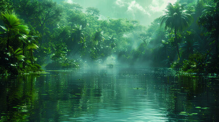 Fototapeta na wymiar A river in a tropical wilderness