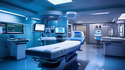 Advanced medical technology used in hospitals such as mri machines surgical robots