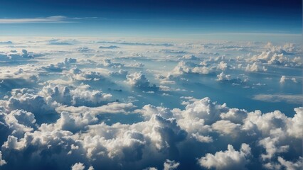 Ethereal View of Blue Sky and Clouds From Above