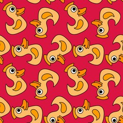 Cartoon animals birds seamless ducks pattern for wrapping paper and kids clothes and summer print