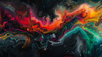 Liquid pigments meld, birthing abstract masterpieces anew. 