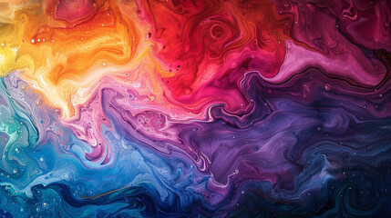 Liquid pigments swirl, a symphony of colors untamed. 