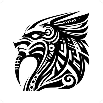 recommend clip art: Horus in modern tribal tattoo, abstract line art of deity, minimalist contour. Vector