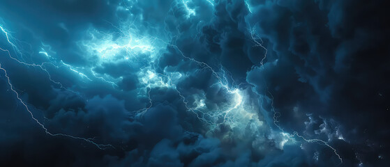 Fototapeta na wymiar Majestic electric blue storm clouds