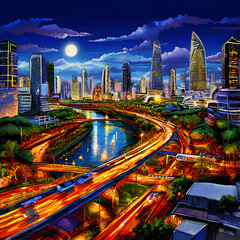 Obraz premium adventures-of-siam bangkok-roads-and-transportation