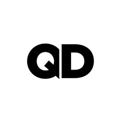Obraz premium Letter Q and D, QD logo design template. Minimal monogram initial based logotype.