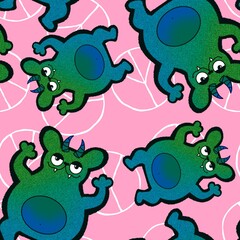 Halloween cartoon monsters seamless bears pattern for wrapping paper and fabrics and kids clothes print and festive