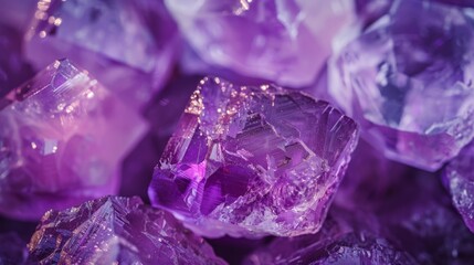 Piled purple crystals on surface