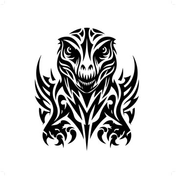 recommend clip art: raptor in modern tribal tattoo, abstract line art of people, minimalist contour. Vector