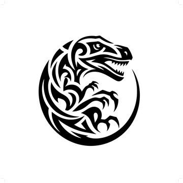 recommend clip art: raptor in modern tribal tattoo, abstract line art of people, minimalist contour. Vector