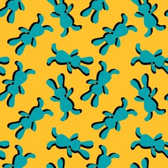 Easter animals bunnies seamless rabbit pattern for wrapping paper and kids clothes print and party accessories