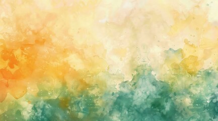 Fototapeta na wymiar Green, yellow abstract watercolor texture background.