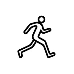 Fototapeta na wymiar Black running person icon in silhouette format, perfect for sports and fitness illustrations