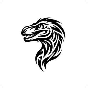 recommend clip art: raptor in modern tribal tattoo, abstract line art of people, minimalist contour. Vector