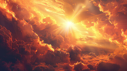 Digital Sun Rays Artwork