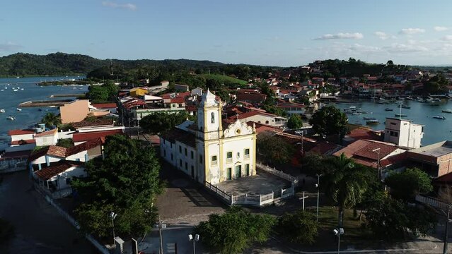 Aerial view of Bom Jesus dos Passos Church, Bom Jesus dos Passos Island, Ba&iacute;a de Todos os Santos - Salvador, Bahia, Brazil