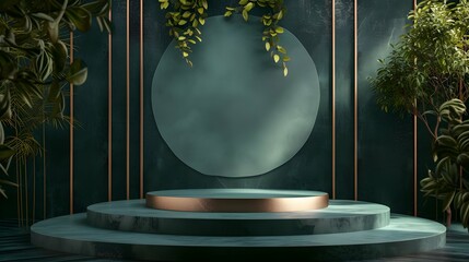 luxury abstract elegant Platform podium background shapes and curtains Geometric product show