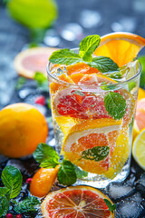 refreshing summer cocktail with orange and mint