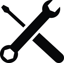 Mechanical gear icon with the middle for repair on white background. Vector Illustration.