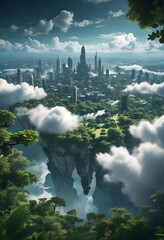 Futuristic floating city