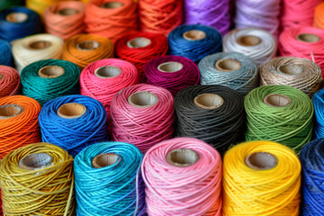 Spools of colorful string