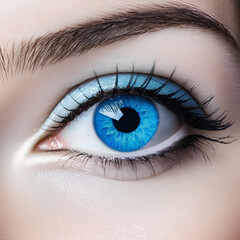 Blue Eye image  background by AI generated