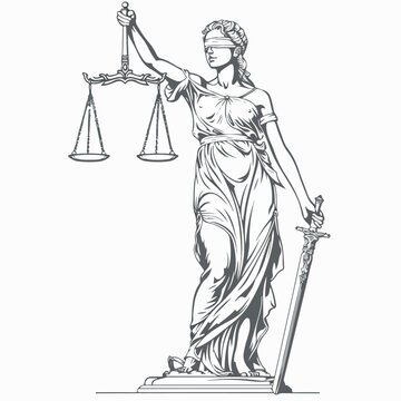 recommend clip art: Lady justice in cartoon, doodle style. Image for t-shirt, web, mobile apps and ui. Isolated 2d vector illustration in logo, icon, sketch style, Eps 10. AI Generative