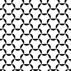 Seamless pattern. Black and white geometric background. Vector art.