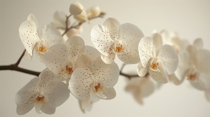 Exquisite spotted orchids enhance the natural beauty of branches in a serene environment