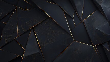 Black abstract background and golden lines illustration - obrazy, fototapety, plakaty
