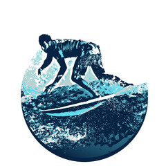 surf, ilustracion, olas, silueta, pegatina, surfista, vector	
