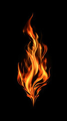 flames fire isolated black background