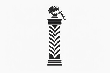 barber pole lamp illustration, barbershop logo vector icon, whit