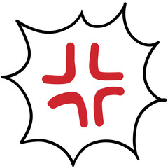 吹き出し（イライラ2・ギザギザ）