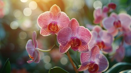 Graceful orchids  nature s captivating artistry showcased in a vibrant garden display