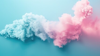 Fototapeta premium Blue and pink smoke blending on gradient background