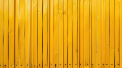 Modern yellow corrugated iron panels resembling metal decking Texture reminiscent of orange metal fencing and roofing - obrazy, fototapety, plakaty