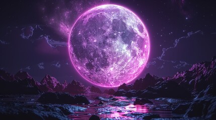purple full moon  