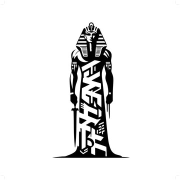recommend clip art: Osiris silhouette, deity in graffiti tag, hip hop, street art typography illustration.