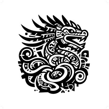 recommend clip art: quetzalcoatl; deity mythology silhouette, deity in graffiti tag, hip hop, street art typography illustration.