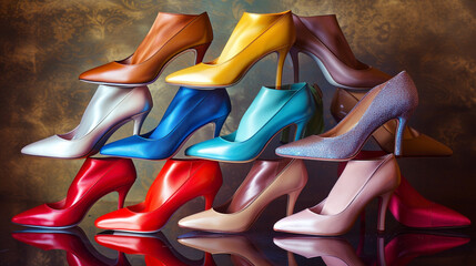 stock of high heels - obrazy, fototapety, plakaty