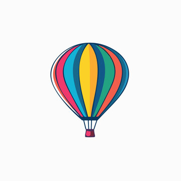 Hot Air Balloon in cartoon, doodle style. Image for t-shirt, web, mobile apps and ui. Isolated 2d vector illustration in logo, icon, sketch style, Eps 10. AI Generative