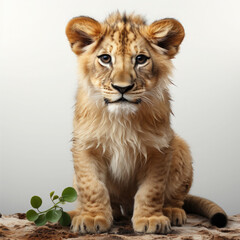 Obraz premium Watercolor African Lion, clipart Illustration, Generative Ai