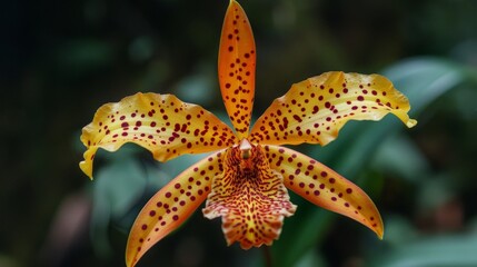 Beautiful tiger orchid flower in full bloom, showcasing its exquisite and vibrant colors