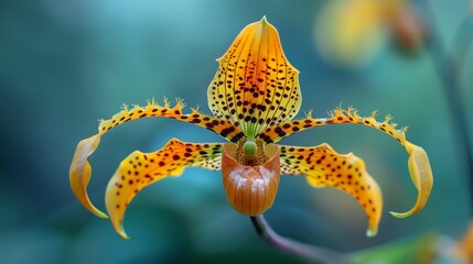 Vibrant tiger orchid flower in full bloom, a stunning display of nature s beauty