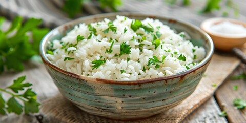 boiled rice with herbs Generative AI