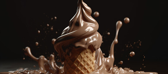 splash of vanilla chocolate cone ice cream 81