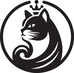 Cat Vector Logo Art Design.