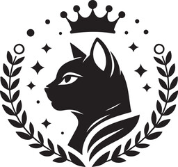 Cat Vector Logo Art Design.